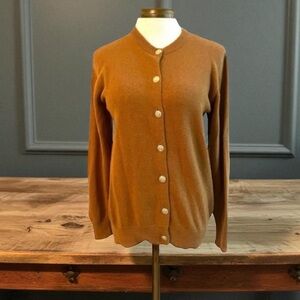 VTG JOHNSTONS OF ELGIN 100% THICK CASHMERE CARDIGAN SWEATER SCOTLAND